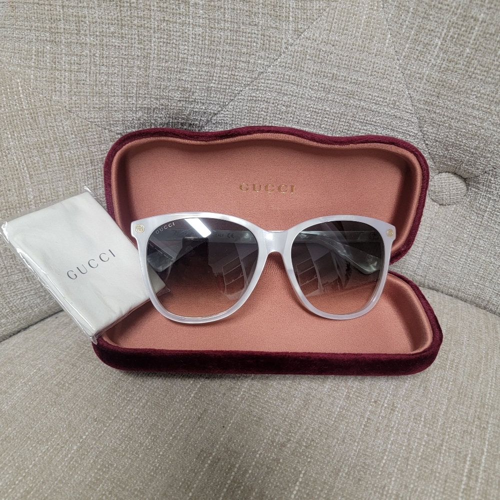 Gucci opalish white sunglasses